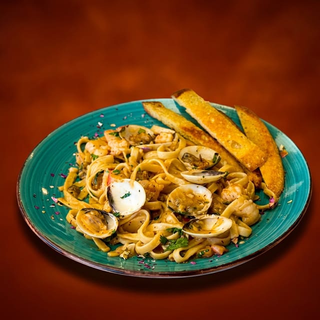 Seafood pasta.